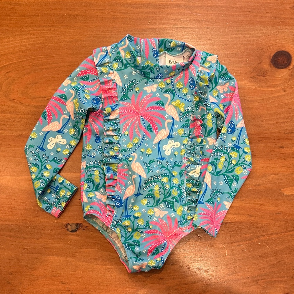 Boden Kids Swim Rashguard Swimsuit